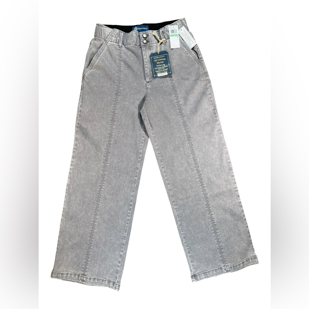 Democracy Gray Wide Leg Jeans Skyrise Ab Solution Y2K Style Size 8 NWT